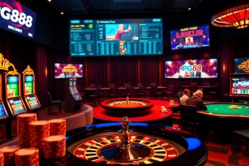 Engage in PG88 đăng nhập with vibrant poker chips and exciting slot machines in a luxury casino.