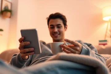 Engaging chat interface for free ai sex chat displayed on a cozy digital device.