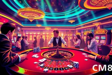 Experience the thrill of CM88 at a luxurious casino with exciting activities on poker tables.